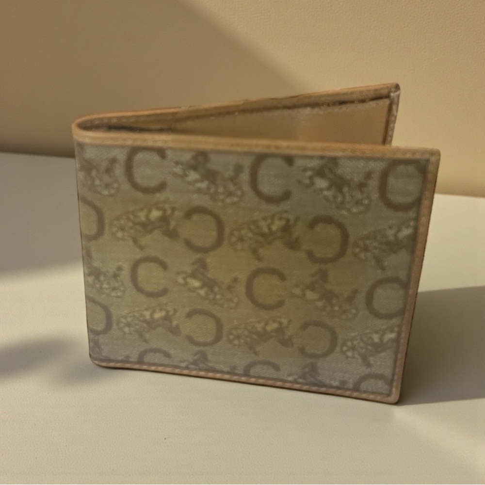 Celine Triomphe “C” Canvas Bifold Wallet w/ Coin Pocket